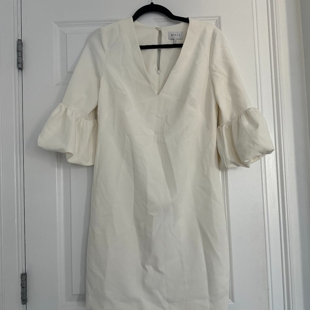 Milly Puff Sleeve Mandy Dress in White